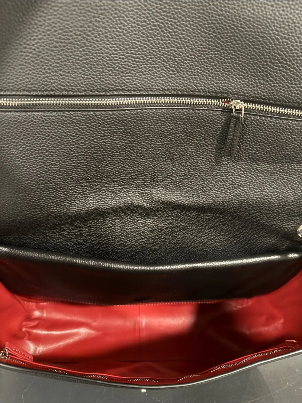 Black Leather Shoulder Flap Bag with CC Turn-Lock